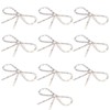 10Pcs Diamond Rhinestone Bow Glass Flash Brooch Claw Chain Suit