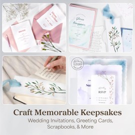 Wanderings Handmade White Deckle Edge Blank Paper - 10x12” - Recycled - Pack of 25 - Watercolour/Mixed Media Paper - Artwork Posters Signs Menus Invitations - Extra Thick 300 GSM - Large