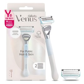 Venus Genuine Y Zone Hair Removal Self-Care Women's Razor Handle + Razor Blade 2p Set, 1 Piece, 1 Piece / Venus 정품 Y존 제모 셀프케어 여성용면도기 핸들 + 면도날 2p 세트, 1개입, 1개