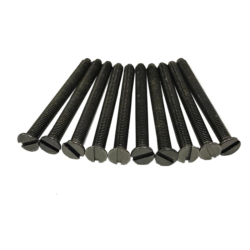 Black Nickel Flat Head Long Electrical Socket Switch Screws (10,