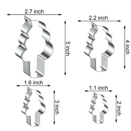 Soft Serve Ice Cream Cone Cookie Cutter Set in Assorted Large Sizes - 5", 4", 3", 2" - 4 Piece - Stainless Steel