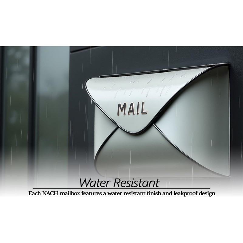 NACH Wall Mount Mailboxes for Outside, 12.5 x 5 x
