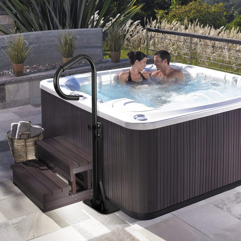 600LBS Capacity Hot Tub Handrail 56" H Safety Handrail Pivots