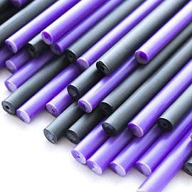 Purple Potion Plastic Lollipop Sticks 114mm x 4mm (Purple & Black)
