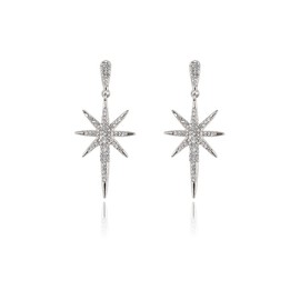 Star Tassel Earrings for Women Girls Rhinestone Big Star Dangle Earrings Lucky Star Drop Earrings Glittering Pentagram Dangle Drop Earrings Frosted Pentagram Earrings Long Tassel Stars Earrings Eight Pointed Star Earrings Birthday Party Star Jewelry Gift