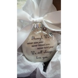 Miscarriage Gift In Memory Christmas Ornament Though We Never Saw You with Baby Footprints Charm