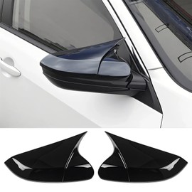 2pcs Side Mirror Cover Cap Compatible with Honda Civic 2016 2017 2018 2019 2020 2021,Glossy Black 10th Gen Civic Exterior Accessories