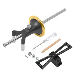 YOSELIN Dovetail Jig Wheel Marking Gauge Wood Scribe Tool Set, English and Metric Unit Accuracy 1/32" and 1mm Per, Adjustable Precision Linear Arc Multifunctional Scribe (Black)