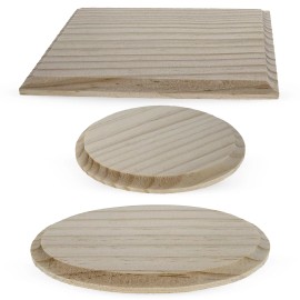 BESTPYSANKY Set of 3 Unfinished Unpainted Wooden Cutouts DIY Craft Shapes 5.15 Inches