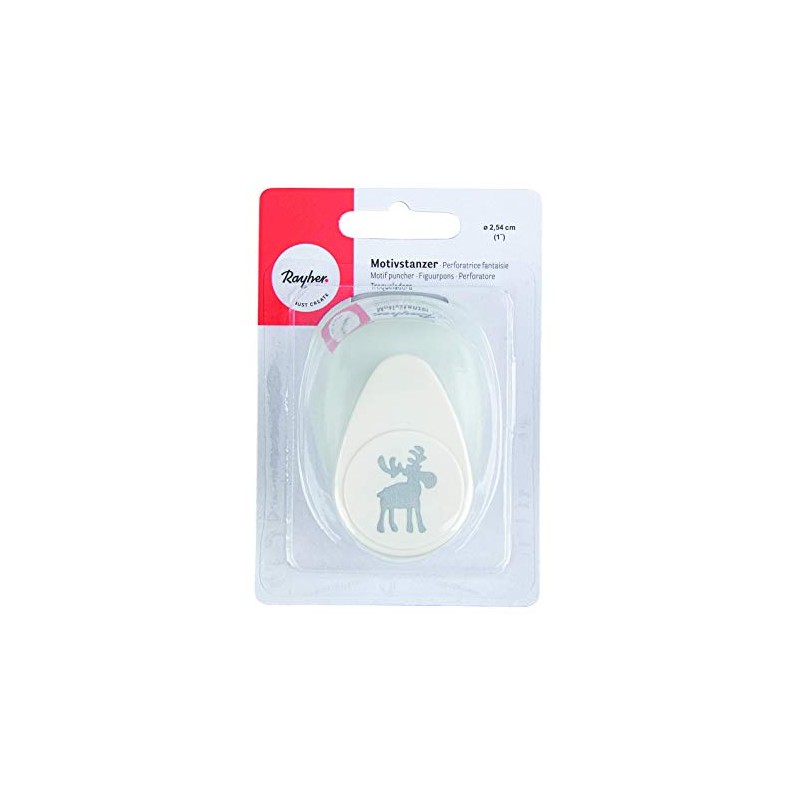 Rayher Paper Craft Punch with Elk Design, Lever Punch for