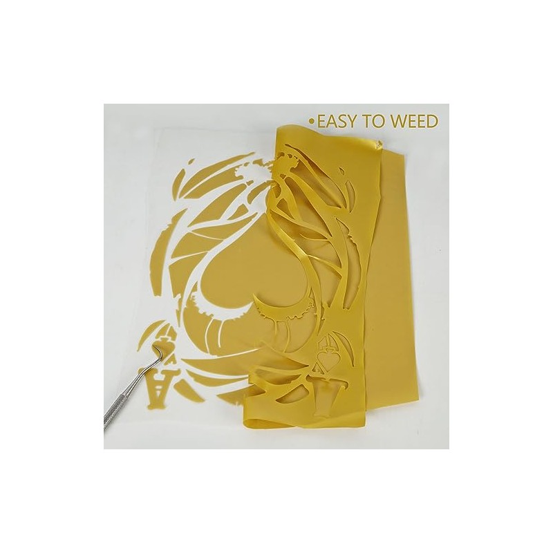 Iron-On Golden Vinyl Rolls - 12" x 8ft Glossy HTV