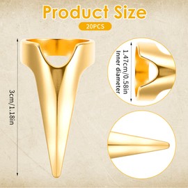 Classicseali 20Pcs Stitch Braid Finger Tool, Hair Braiding Tools, Finger Claws Stitch Braid Tool, Braiding Hair Parting Tools for Cosplay Nail Art Party (Gold & Silver)