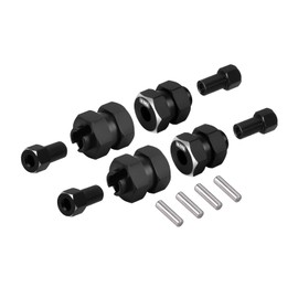 INJORA Black Stainless Steel Wheel Hex Hub +5mm Extenders for Axial SCX24 Upgrade 1/24 RC Crawler, 4PCS