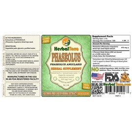 Phaseolus (Phaseolus Angularis) Glycerite, Organic Dried Ripe Seeds Alcohol-Free Liquid Extract 2 oz