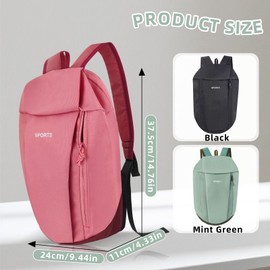 AfitLulu Outdoor Backpack, Unisex Waterproof Hiking Backpack with Invisible Side Bag, Lightweight Backpack for Travel (Rose Red)