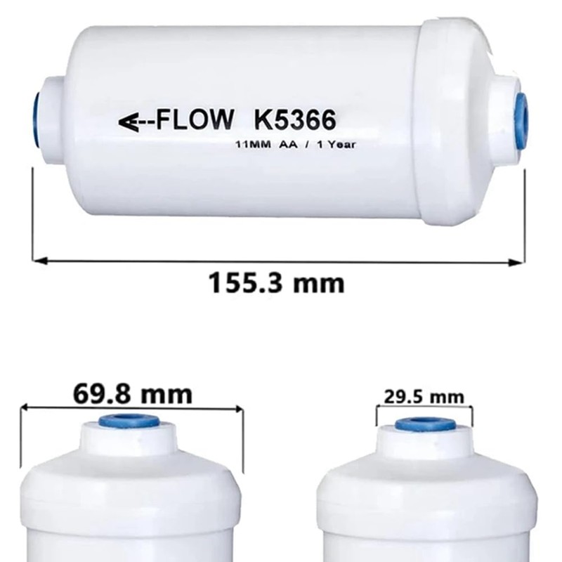 2 Pcs Replacement Fluoride Water Filter K5366 Compatible with Water