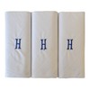 Mens/Gentlemens 3 Pack Plain White Handkerchiefs With 1 Letter Name