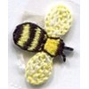 Unbranded iron on patch/applique Mini Bumble Bee - Yellow/Black  3/4" x 5/8"