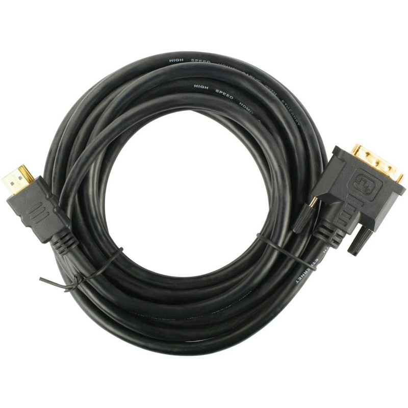 Fosmon 6FT HDMI to DVI D 24+1 Male Gold Adapter