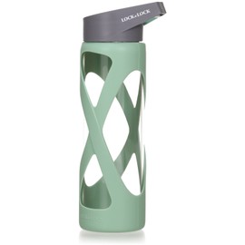 LOCK & LOCK X-Band Borosilicate Glass, 17 oz, Green Water Bottle
