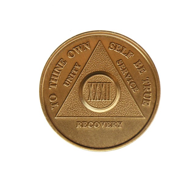 32 Year Bronze AA (Alcoholics Anonymous) - Sober / Sobriety / Birthday / Anniversary / Recovery / Medallion / Coin / Chip by Generic