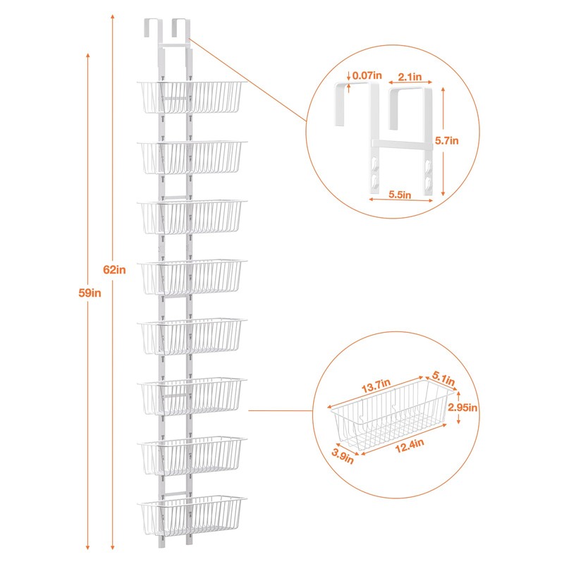 Hocookeper 8 Tier Over the Door Pantry Organizer, Over the