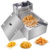 Stainless Steel Deep Fryer, 6.3QT/6L Capacity, 2500W, Temperature Range 140℉-392℉,