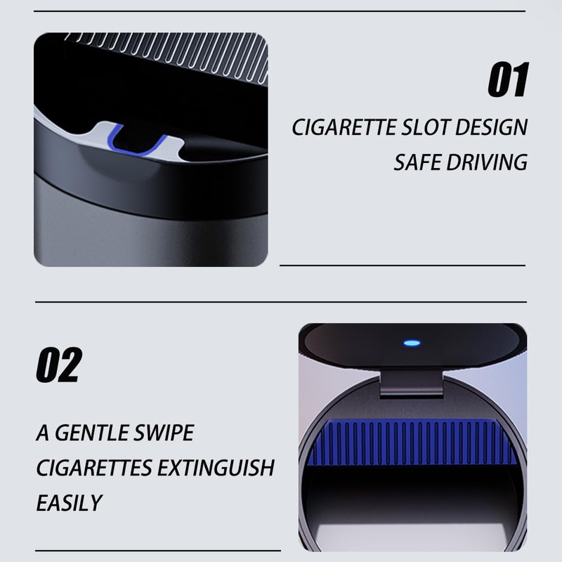 Tmengdao Car Ashtray with Lid,Smokeless Ashtray for Cup Holder Smell