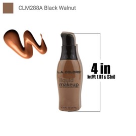 L.A. Colors 1 Pump Liquid Makeup [ CLM288A Black Walnut ] Face & Body Foundation Flawless Looking + Free Zipper Bag