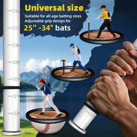 Xiozugibi Baseball & Softball Swing Trainer, Rope Baseball Batting Bat for Comprehensive Training, Includes Centrifugal Swing Trainer with 10 Foam Baseballs