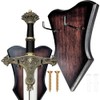1PCS Medium Brown Sword Plaque, Wall Mount Vertical Display Holder