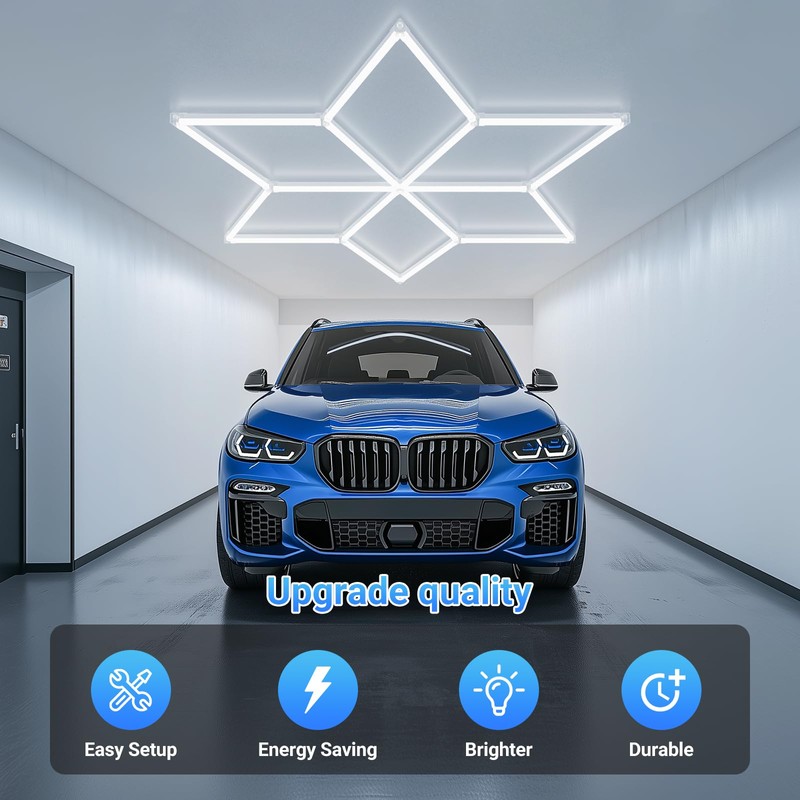 Gonengo Hexagon LED Garage Light - Hexagonal Snow Lights, 710W