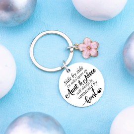 Aunt Niece Keychain for Aunt Gifts from Niece Gifts from Auntie Birthday Gift for Aunts Mothers Day Christmas Stocking Stuffer Valentines Gift Cute Keychain Accessories