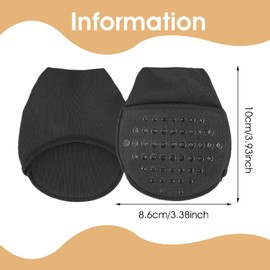 YUXIANLB 4 Pairs Ball of Foot Cushion Socks, Women's Toe Cover with Padding, Toe Topper No Show Liner Sock, Pads Covers, Forefoot Pads, Half Socks with Non Skid Bottom Sponge Cushions (Black)