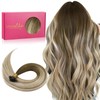 Wennalife U Tip Hair Extensions Real Human Hair, Ombre Walnut