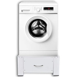 vidaXL Washing Machine Pedestal with Drawer White