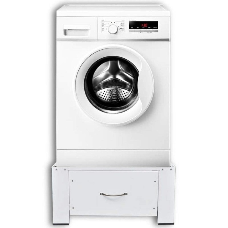 vidaXL Washing Machine Pedestal with Drawer White