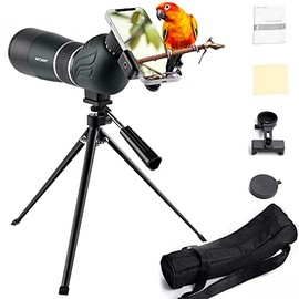 K&F Concept 20-60x60 Spotting Scopes for Target Shooting, Waterproof Spotter Scope with Tripod & Phone Adapter, 131-66ft/1000yds BAK4 45°Angled Eyepiece Range Scope for Bird Watching Wildlife Hunting