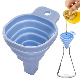 Blue Novelty Silicone Folding Funnel, 2.24 Inch Diameter, Foldable Portable for Liquids Powders, Specialty Tools Gadgets