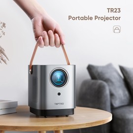 [Unique Handle Design] Mini-Projector, Mini Projector with 5G WiFi and Bluetooth, 1080P Smart Portable Projector with Touch Screen, 2025 Upgrade TOPTRO Outdoor-Movie-Proyector for Phone/TV Stick/HDMI