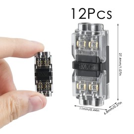 Foccts Pack of 12 T Connectors, Low Voltage T Tap Cable Connectors, No Need to Wrap Insulation Tape, Waterproof and Dustproof for Branching in Wires, Connection Cable Required