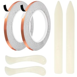 AONUOAO 7/32 Inch Black Lined Copper Foil Tape for Stained Glass and Crafts, 2 Rolls 36 Yards Black Back Copper foil Tape for Soldering, Stained Glass Supplies, 1.5 mil