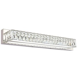 ZUZITO Modern Bathroom Light Fixtures Over Mirror 30 inch Crystal Chrome LED Vanity Light Bar White Light 6000K (7500-760mm)