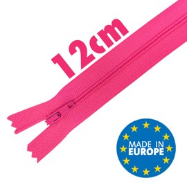 MARARDI [Pack 5] Zippers [Roses] Nylon [12 cm] Sewing and Crafts for Clothing Bags Fabric for Sewing Machine Patchwork Plastic Cotton Zipper with Metal Zip