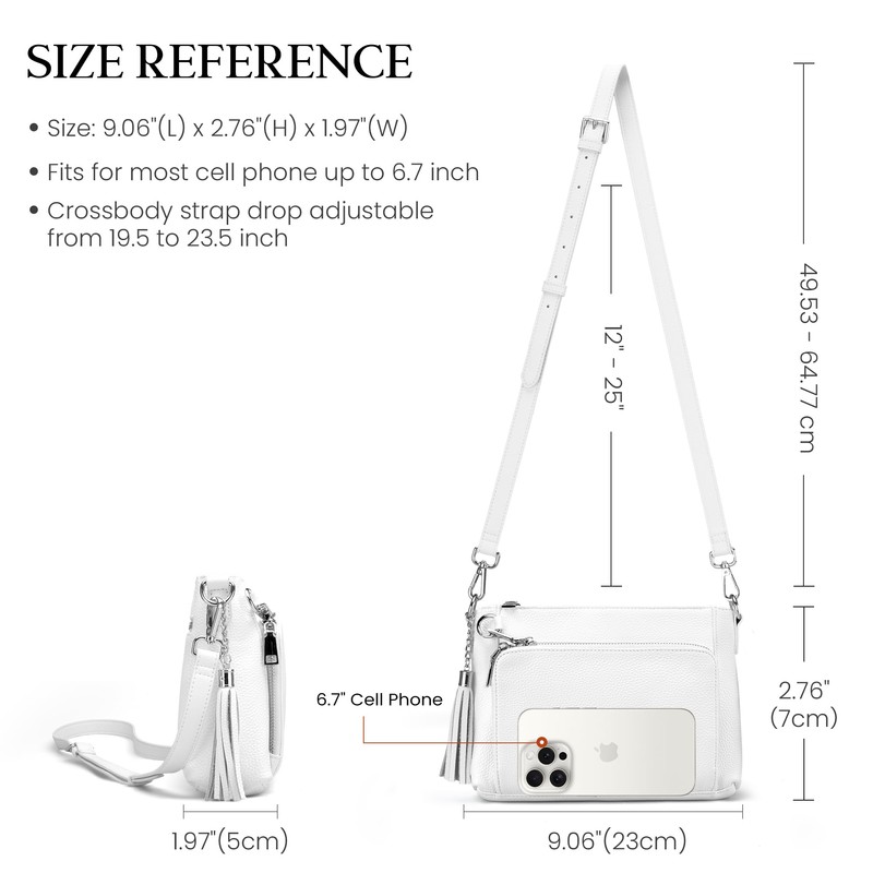 befen White Cross Body Bag Women Small Shoulder Bag for