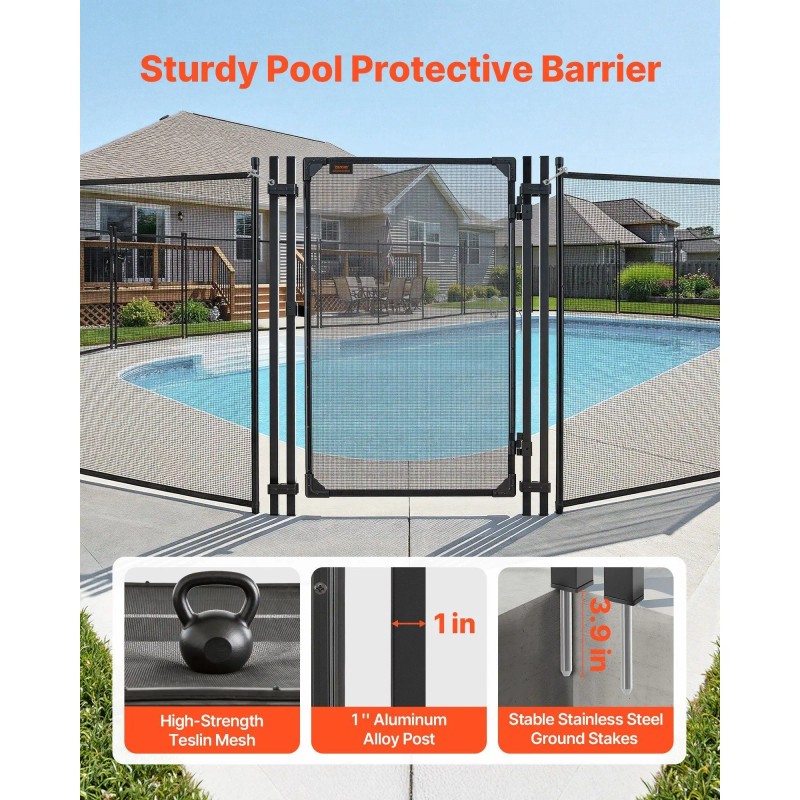 4 X 2.5 ft Inground Outdoor Security Swimming Pool Fence