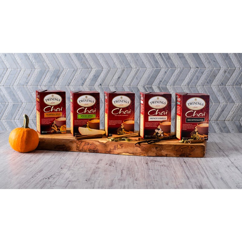 Twinings Pumpkin Spice Chai Tea, 20 Count Pack of 6,
