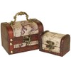 Something Different Wholesale S/2 Map Chests (8/120), Wood, Multicolour, 9.5x9x12.5