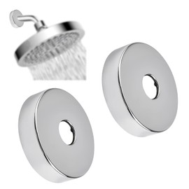 UFURMATE Shower Arm Flange, 2Pcs Stainless Steel Shower Flange Cover Shower Head Arm Escutcheon Cover Plates Round Escutcheon Plates for 21mm Diameter Shower Pipe (Silver)