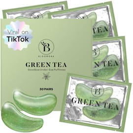 Green Tea Eye Pads (30 Pairs) | Eye Pads with Niacinamide & Eye Pads Hyaluronic | Eye Pads Against Dark Circles | Remove Dark Circles | Eye Patches